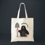 Cute happy mole cartoon illustration tote bag<br><div class="desc">A cute mole is ready to go digging! Drawn in happy cartoon style.</div>