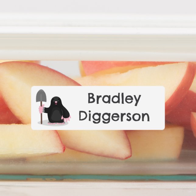 Cute happy mole cartoon personalised (Affixed)