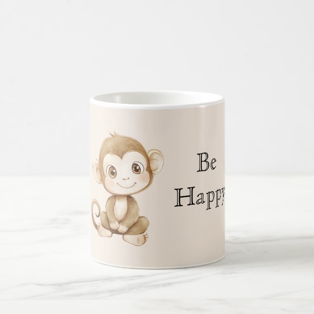 Cute Happy Monkey Coffee Mug (Center)