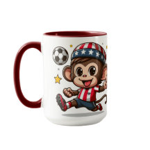 Cute Happy Monkey Soccer Player