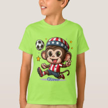 Cute Happy Monkey Soccer Player