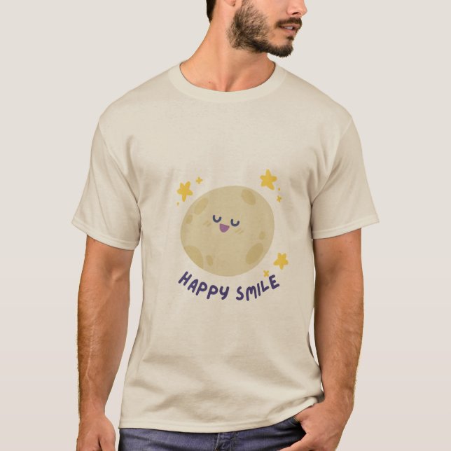 Cute Happy Moon Smile T-Shirt (Front)