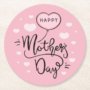 Cute Happy Mother's Day Calligraphy   Coaster