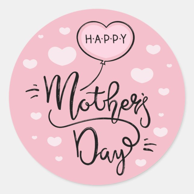 Cute Happy Mother's Day Calligraphy | Sticker (Front)