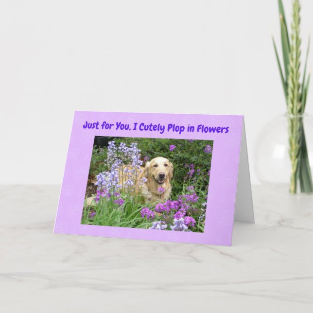 Cute Happy Mother's Day card with Golden Retriever (Front)