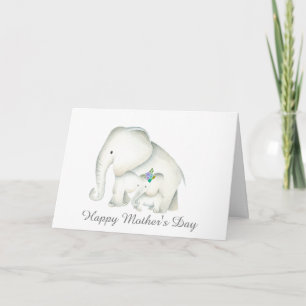 Cute Happy Mother's Day elephant card