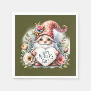 Cute Happy Mother's Day gnome Napkin