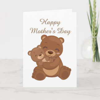 Cute Happy Mother's Day Holiday bears Card