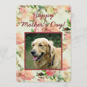 Cute Happy Mothers or Fathers Day with Dog Photo Holiday Card