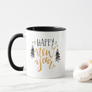 Cute Happy New Year words mug