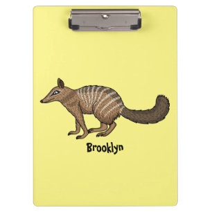 Cute happy numbat cartoon illustration clipboard