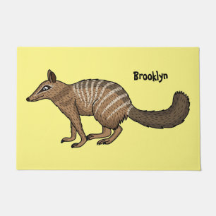 Cute happy numbat cartoon illustration doormat