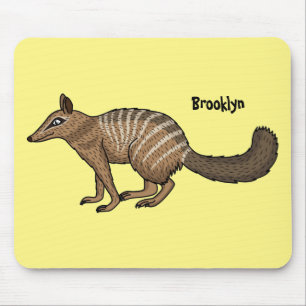 Cute happy numbat cartoon illustration mouse mat