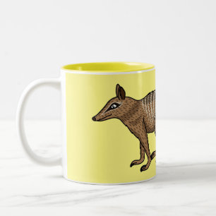 Cute happy numbat cartoon illustration Two-Tone coffee mug
