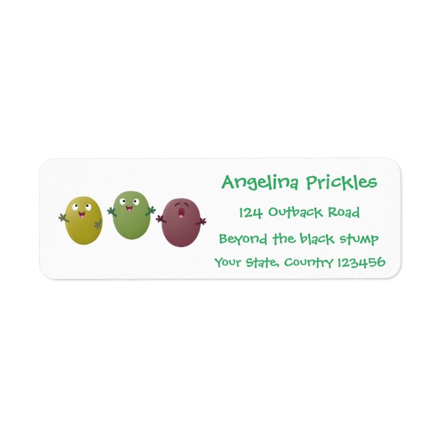 Cute happy olives singing cartoon (Front)
