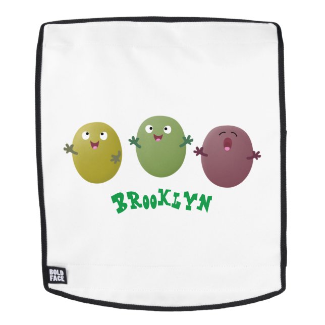 Cute happy olives singing cartoon backpack (Removable Face)