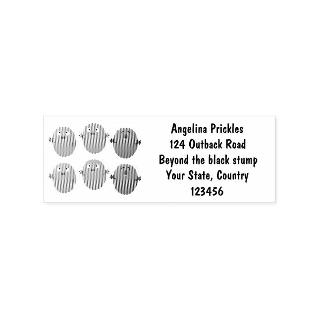 Cute happy olives singing cartoon rubber stamp (Imprint)