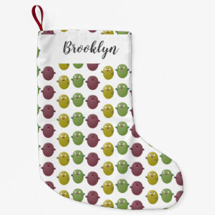Cute happy olives singing cartoon small christmas stocking