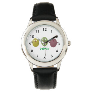 Cute happy olives singing cartoon watch