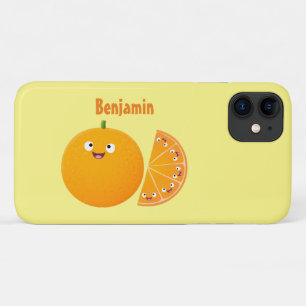 Cute happy orange citrus fruit cartoon  iPhone 11 case