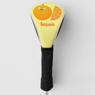 Cute happy orange citrus fruit cartoon  golf head cover