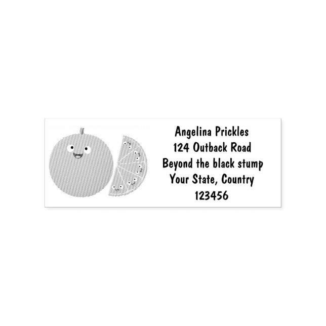 Cute happy orange citrus fruit cartoon rubber stamp (Imprint)