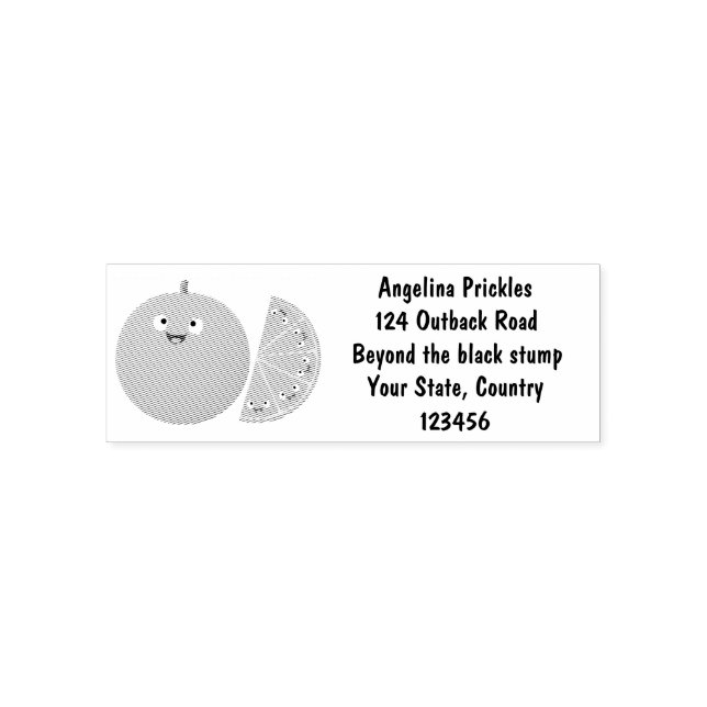 Cute happy orange citrus fruit cartoon self-inking stamp (Design)