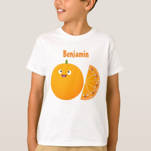 Cute happy orange citrus fruit cartoon T-Shirt