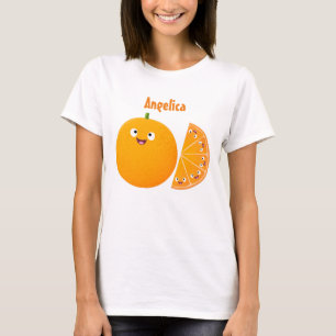 Cute happy orange citrus fruit cartoon T-Shirt