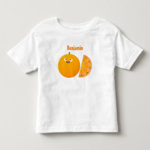 Cute happy orange citrus fruit cartoon toddler T-Shirt