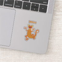 Cute happy orange dancing newt