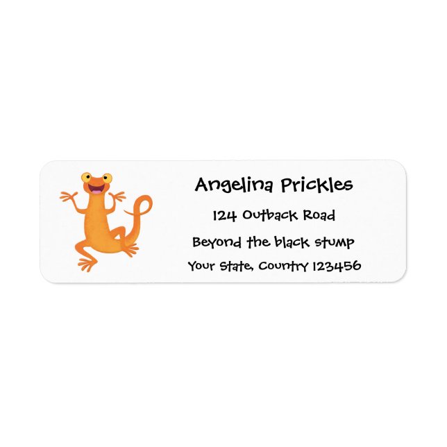 Cute happy orange dancing newt (Front)