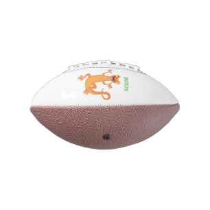 Cute happy orange dancing newt american football