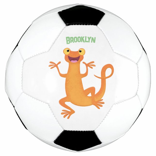 Cute happy orange dancing newt football (Front)