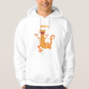 Cute happy orange dancing newt hoodie