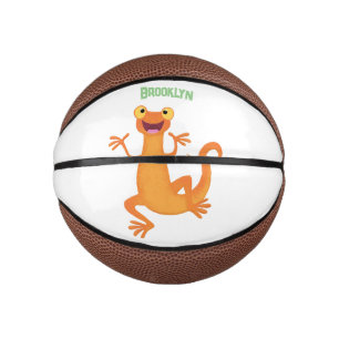 Cute happy orange dancing newt mini basketball
