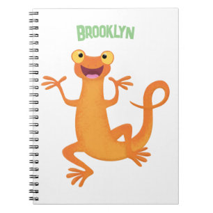 Cute happy orange dancing newt notebook