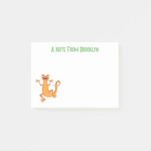 Cute happy orange dancing newt post-it notes