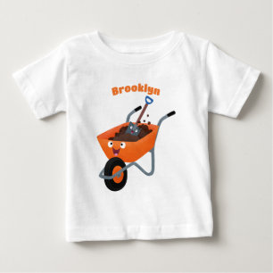 Cute happy orange wheelbarrow cartoon illustration baby T-Shirt
