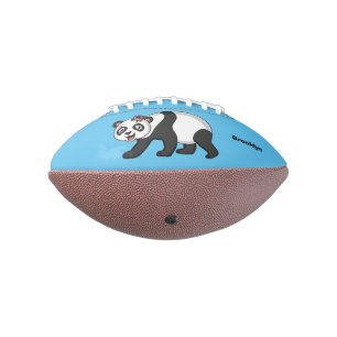 Cute happy panda bear with flower cartoon  american football