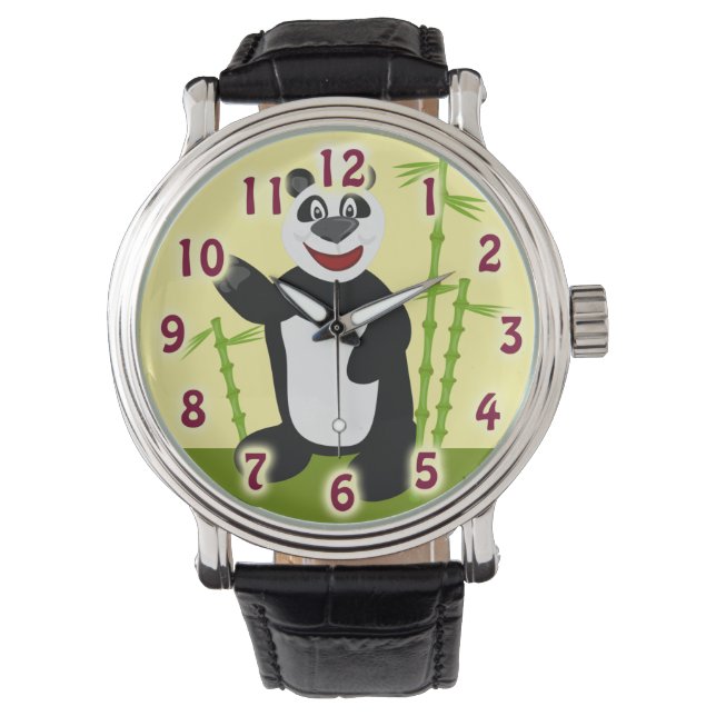 Cute Happy Panda Fun Zoo Animal Adorable Watch (Front)