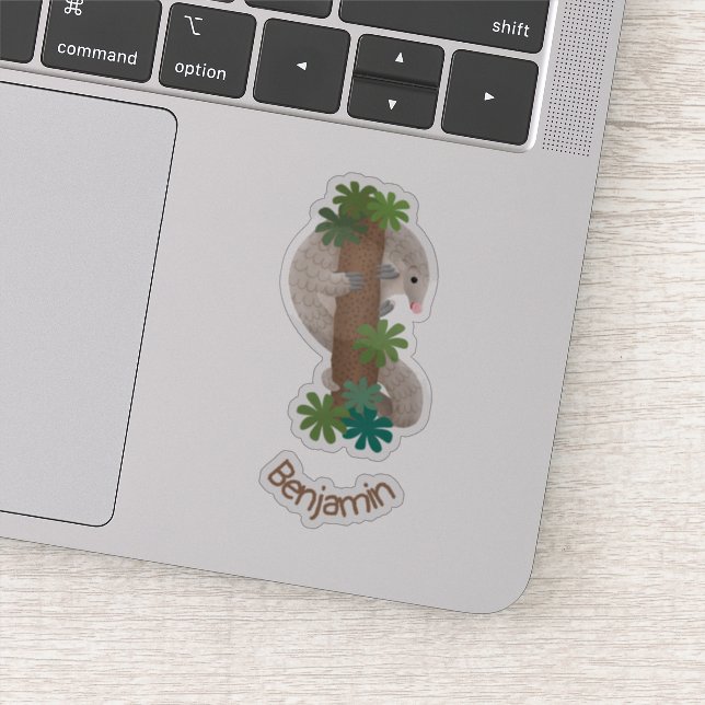 Cute happy pangolin anteater illustration (Detail)