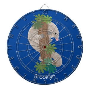 Cute happy pangolin anteater illustration dartboard