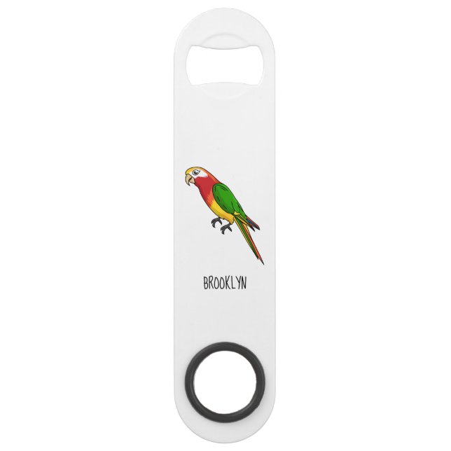 Cute happy parrot cartoon illustration (Front)