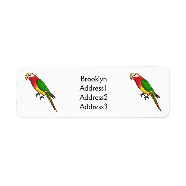 Cute happy parrot cartoon illustration (Front)