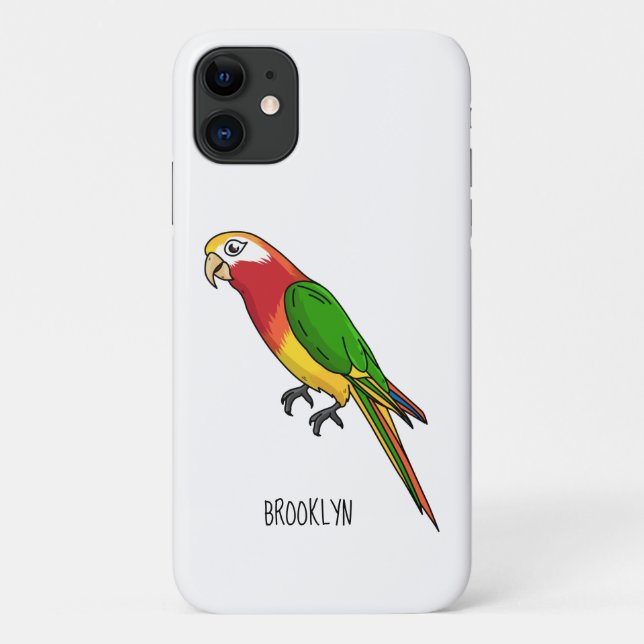 Cute happy parrot cartoon illustration Case-Mate iPhone case (Back)