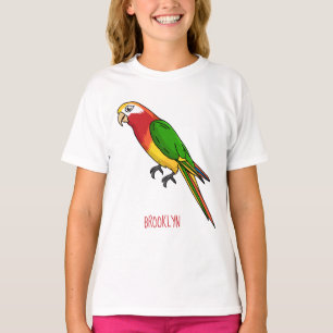 Cute happy parrot cartoon illustration T-Shirt
