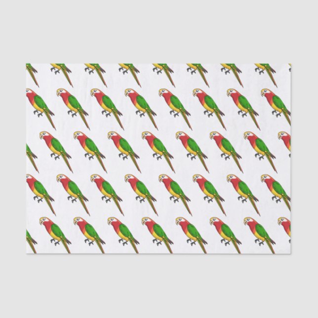 Cute happy parrot cartoon illustration tissue paper (Front)