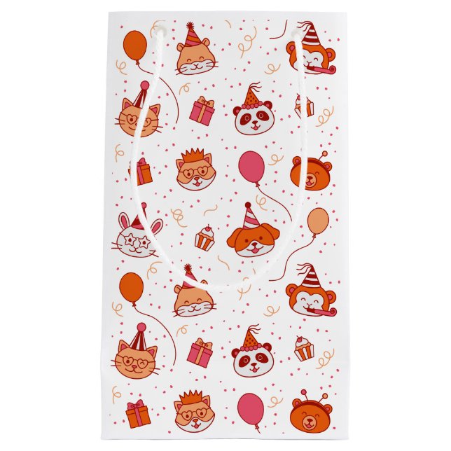 Cute happy party animals gift bag (Front)