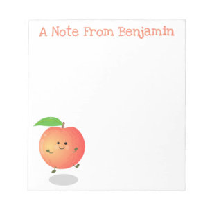 Cute happy peach just peachy cartoon illustration notepad